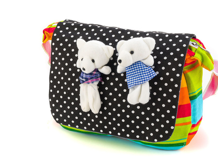 Fabric bag with bears A-8286-2