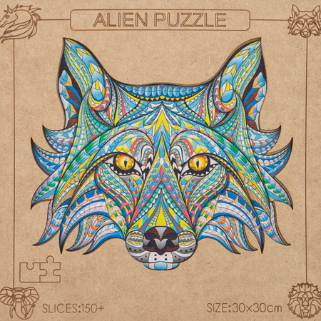 Puzzle Drewniane Eko Układanka Boho Wilk