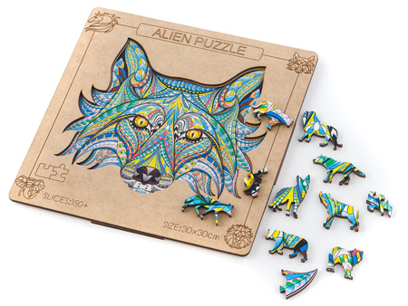 Wooden  Eco Layout Puzzle Boho Wolf