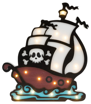 Lampka nocna drewniana Statek Piratów LD-05